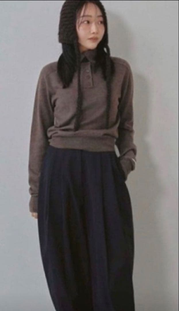 p TODAYFUL Front Botton Knit チャコールグレー