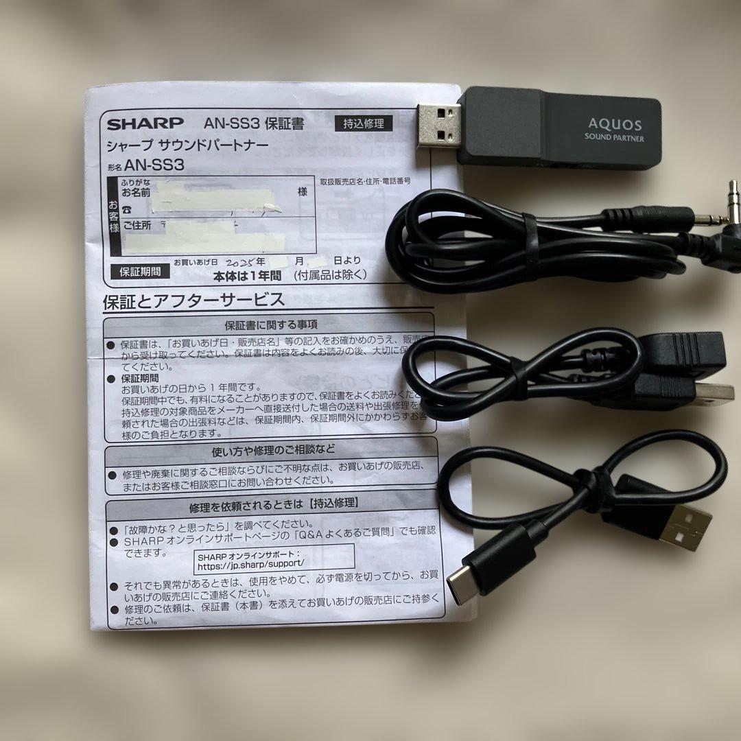 SHARP AN-SS3 ブラック ネックスピーカー