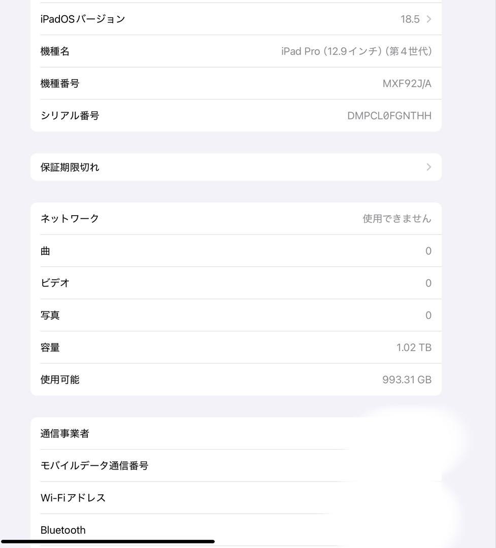 本日限定価格 iPad Pro 12.9 1TB WiFi cellular