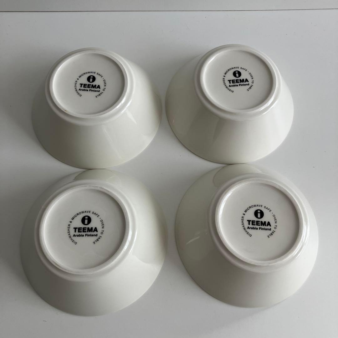 イッタラ　アラビア　ダブルネーム　ティーマ15cmボウル　ホワイト４枚