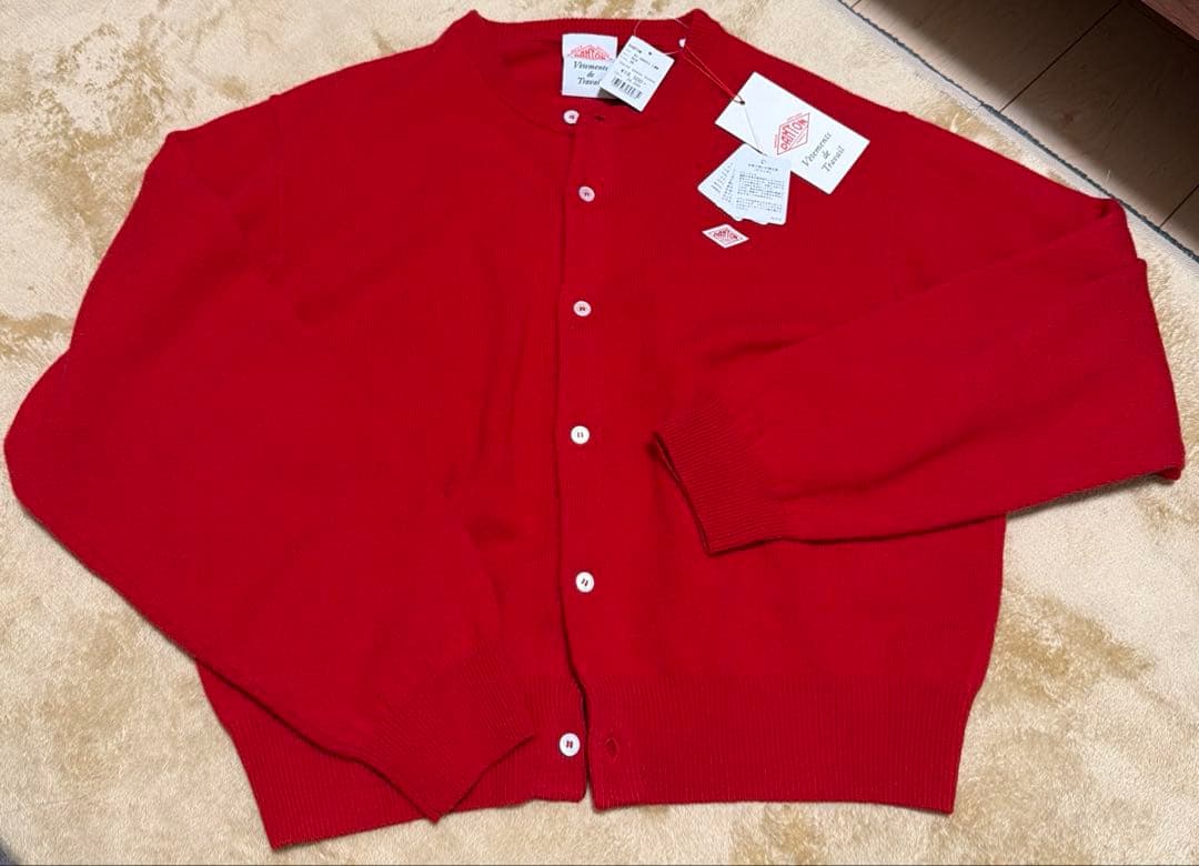 DANTON / ラムウール クルーネック カーディガン