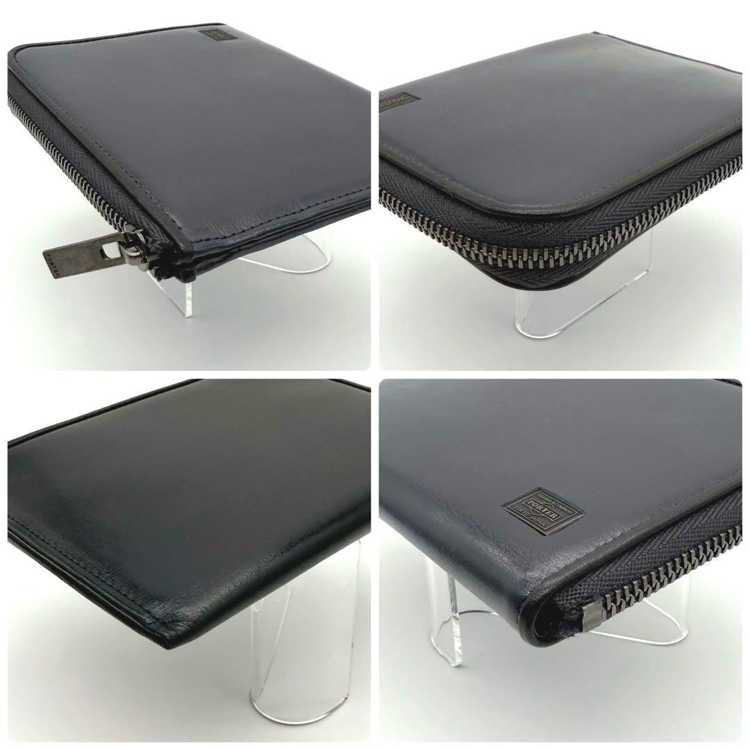 【希少】ポーター プリュム コンパクトウォレット L字ファスナー ネイビー