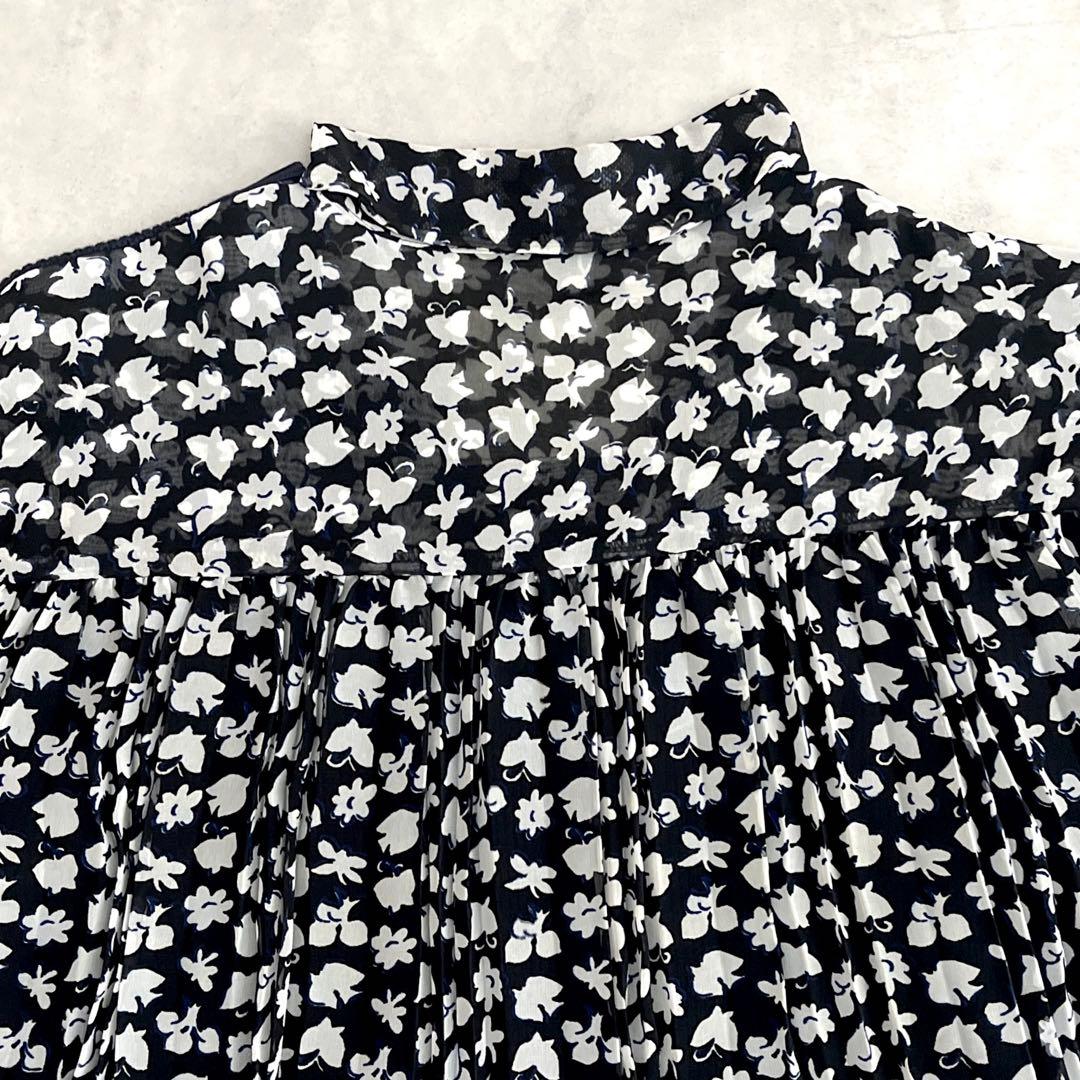 sacai サカイ ニット セーター ブラウス ドッキング 花柄 ネイビー 黒