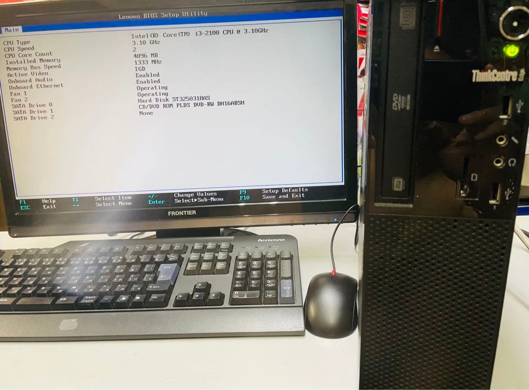 ⑤Windows10テレワーク用22インチモニター付きデスクトップPCセット