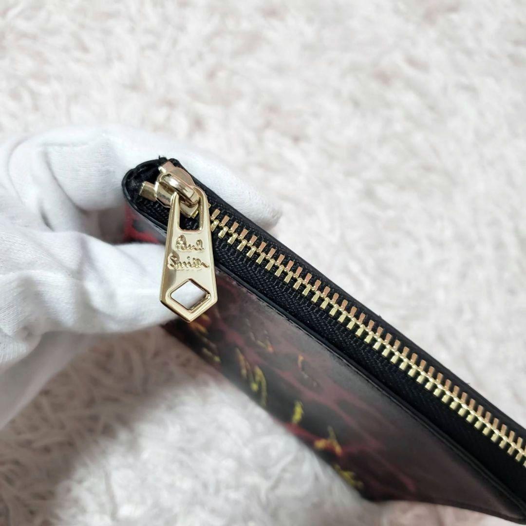 Paul Smith ポールスミスレオパードL字ファスナーケース財布極美品