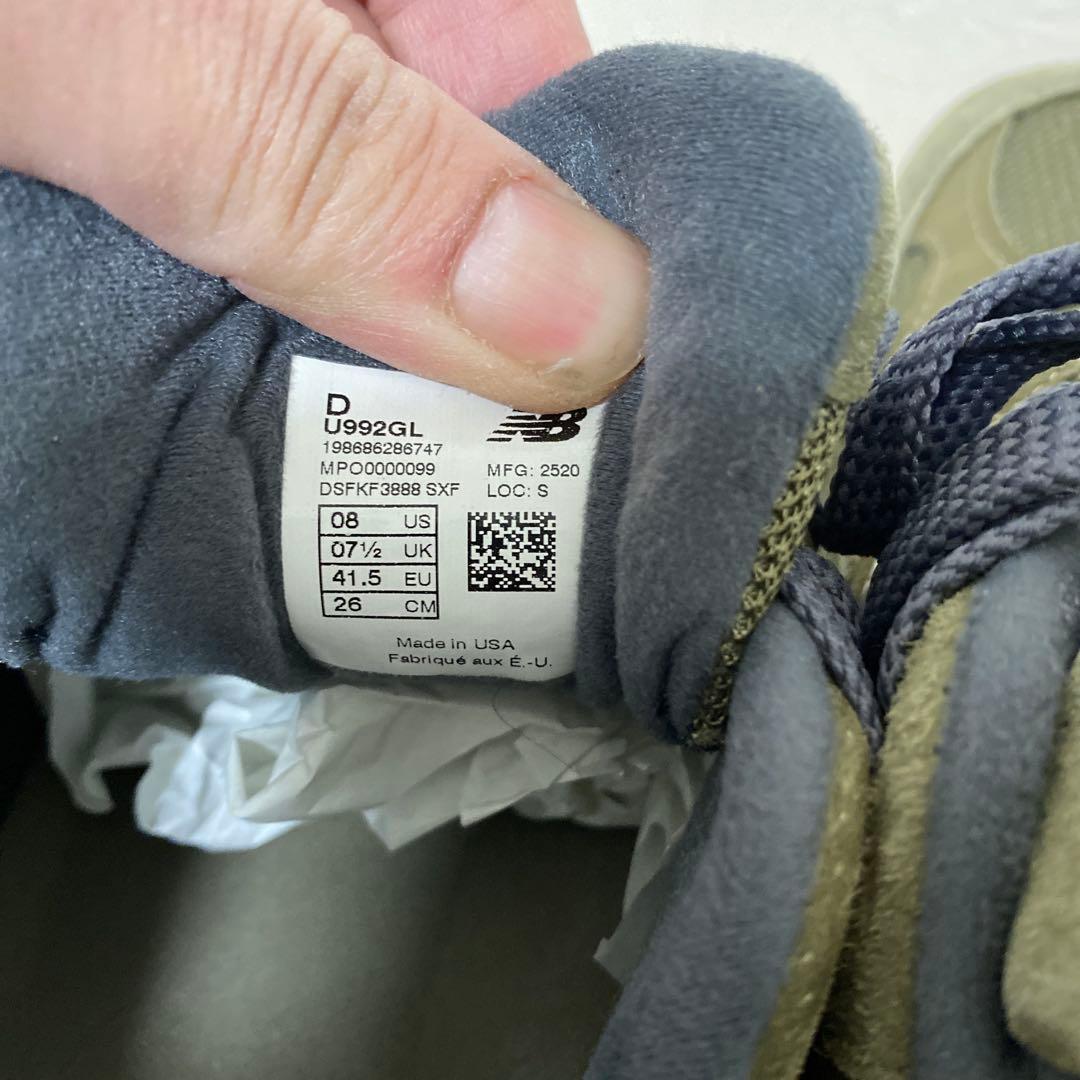 New Balance U992GL オリーブ 大人気992、カラー希少‼️