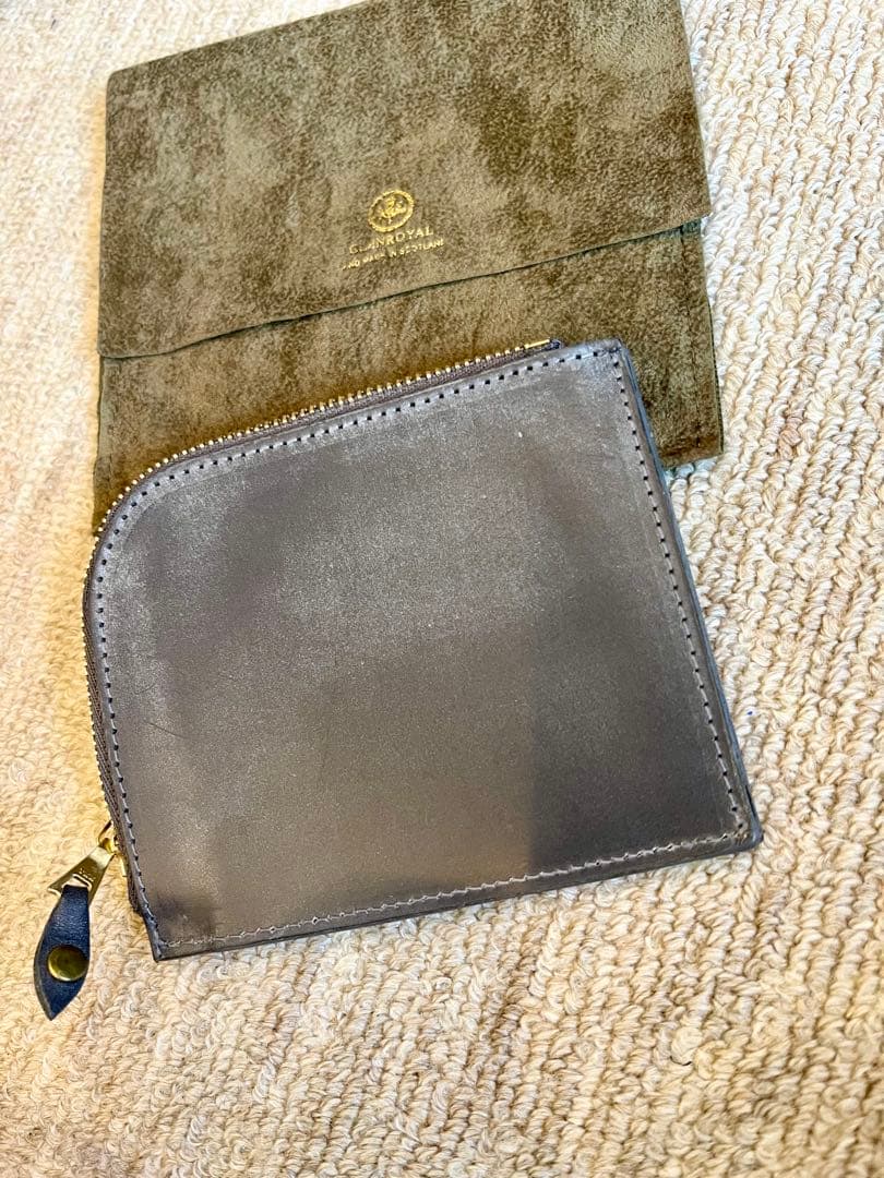 新品　GLEN 財布　L字ファスナー　グレー
