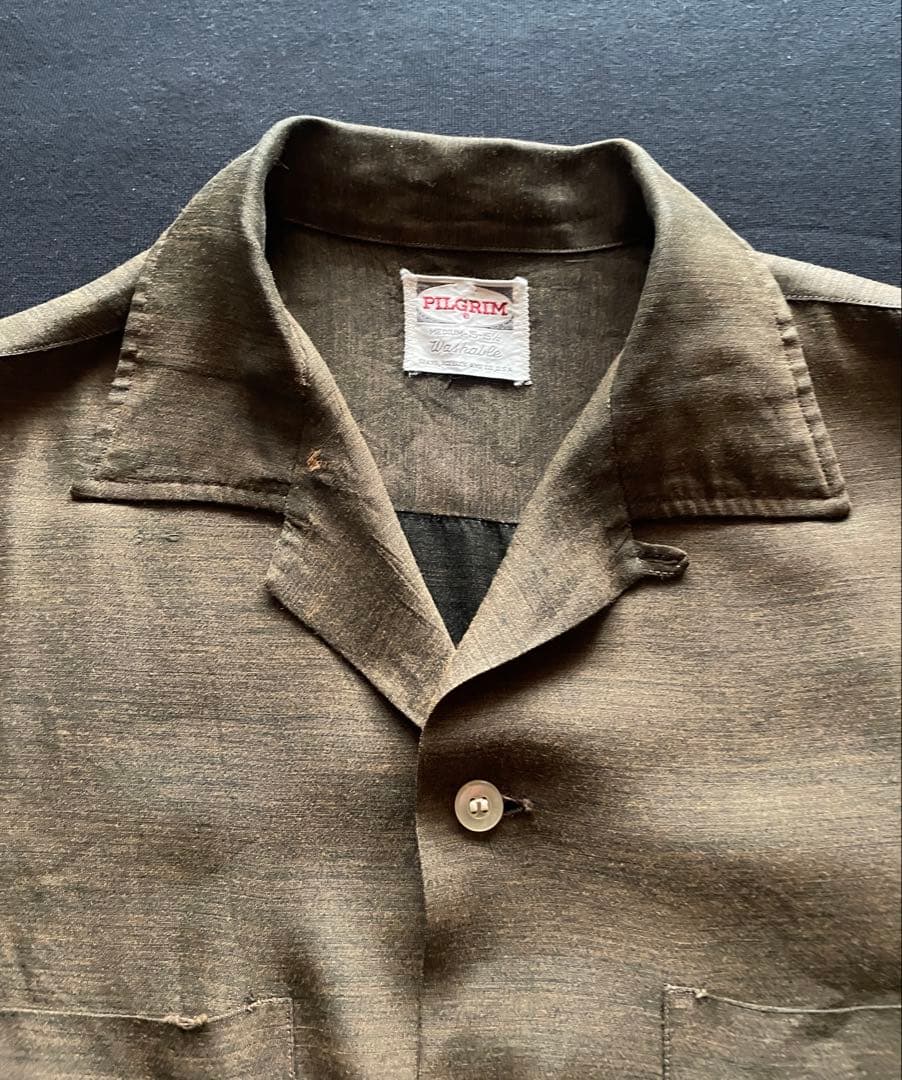 50's PILGRIM レーヨンシャツ　ブラウン