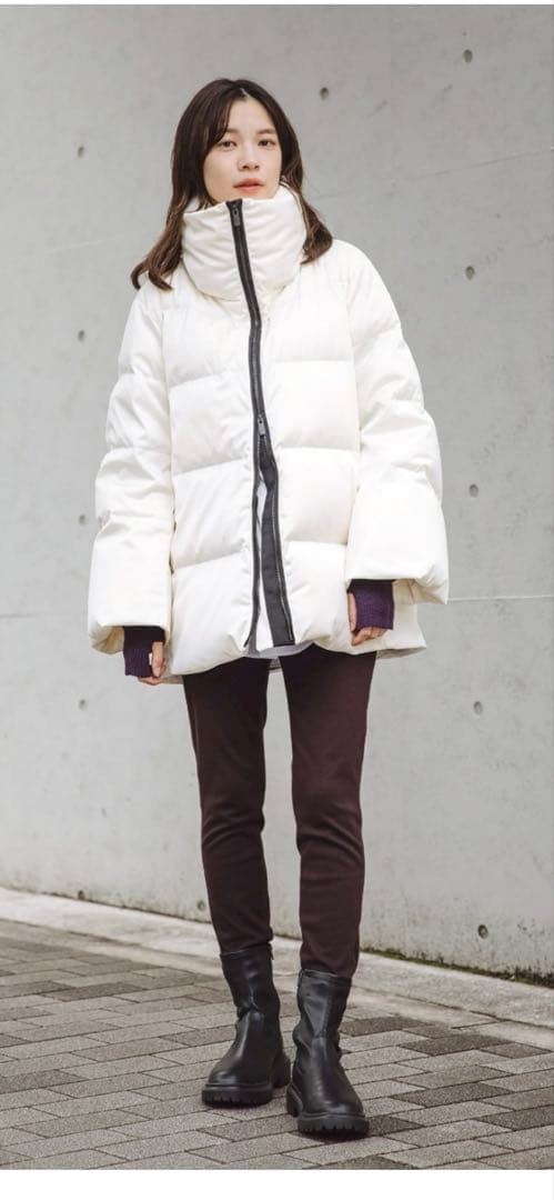 ダウンボリュームジャケット OFF WHITE UNIQLO➕J