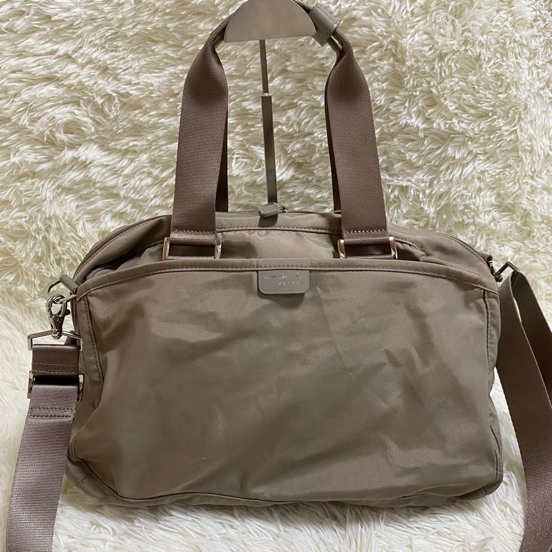 【美品】 agnes b. 2way ボストンバッグ ショルダーストラップ 付き