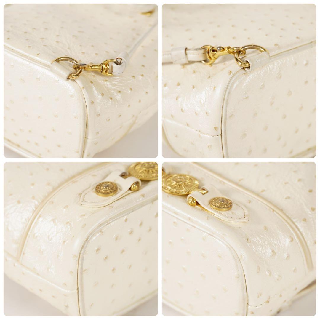【極美品✨】ヴェルサーチ メデューサ リュック オーストリッチ レザー クリーム