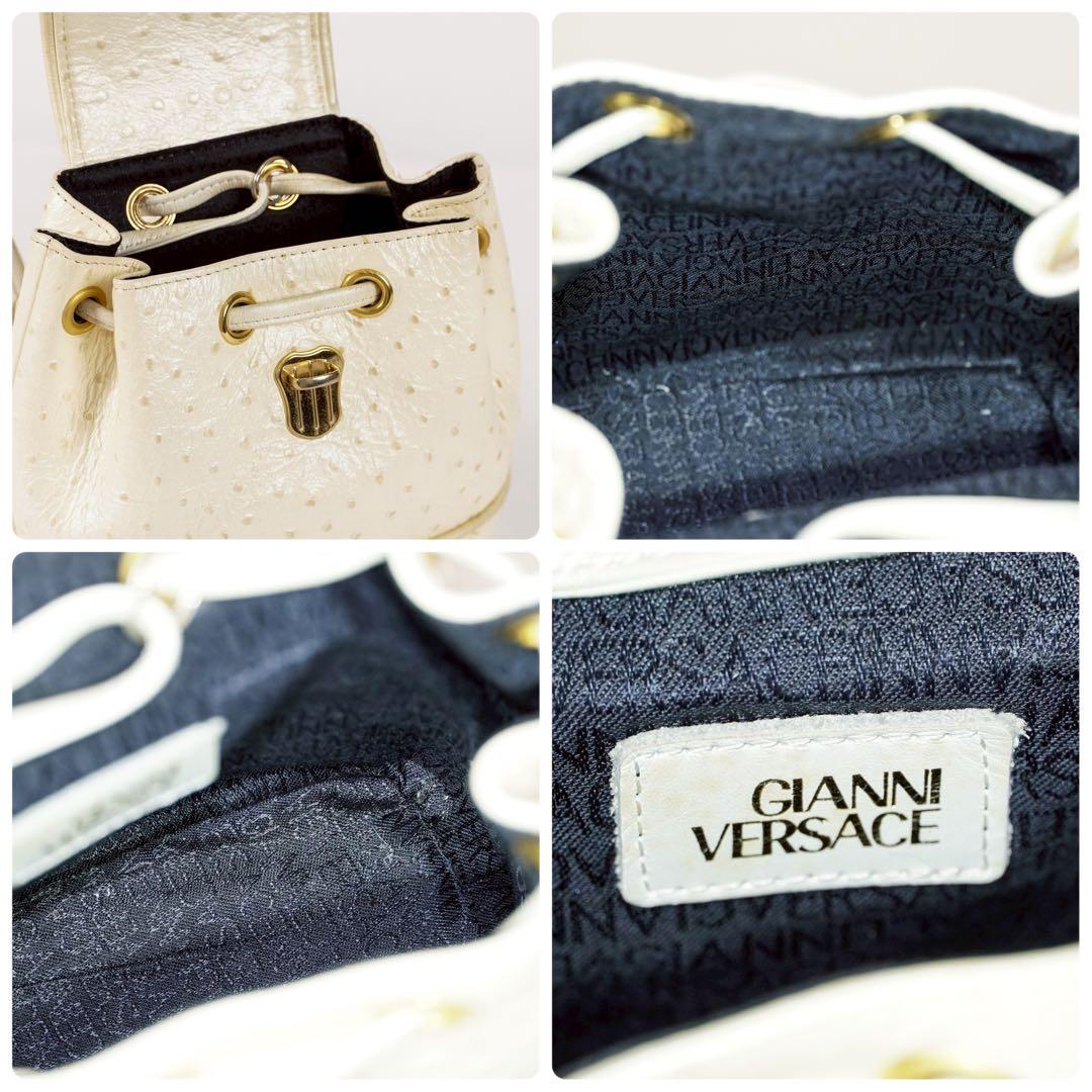 【極美品✨】ヴェルサーチ メデューサ リュック オーストリッチ レザー クリーム