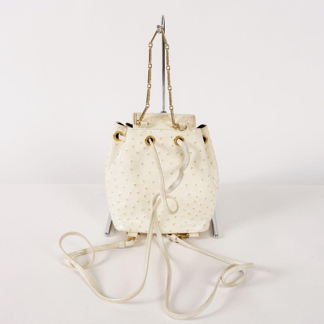 【極美品✨】ヴェルサーチ メデューサ リュック オーストリッチ レザー クリーム