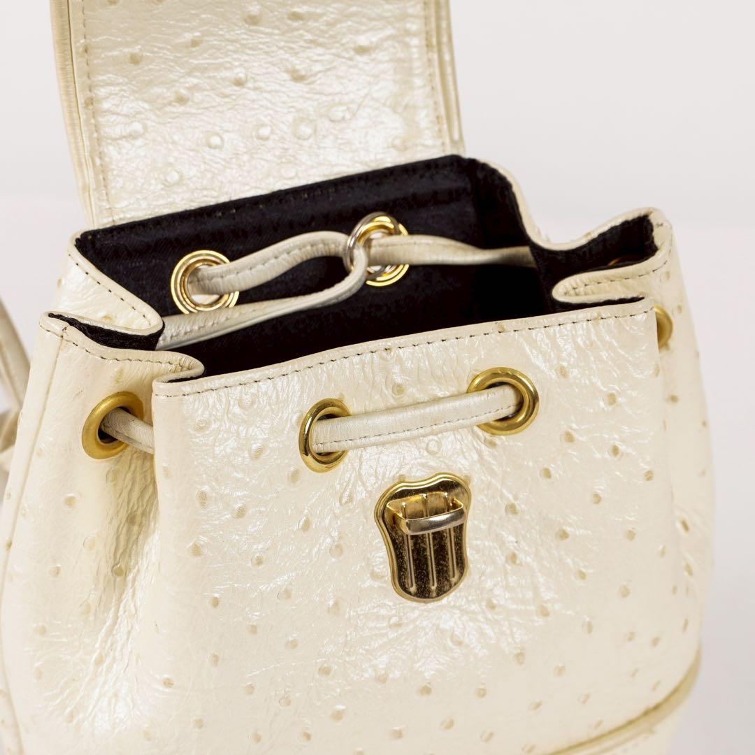 【極美品✨】ヴェルサーチ メデューサ リュック オーストリッチ レザー クリーム