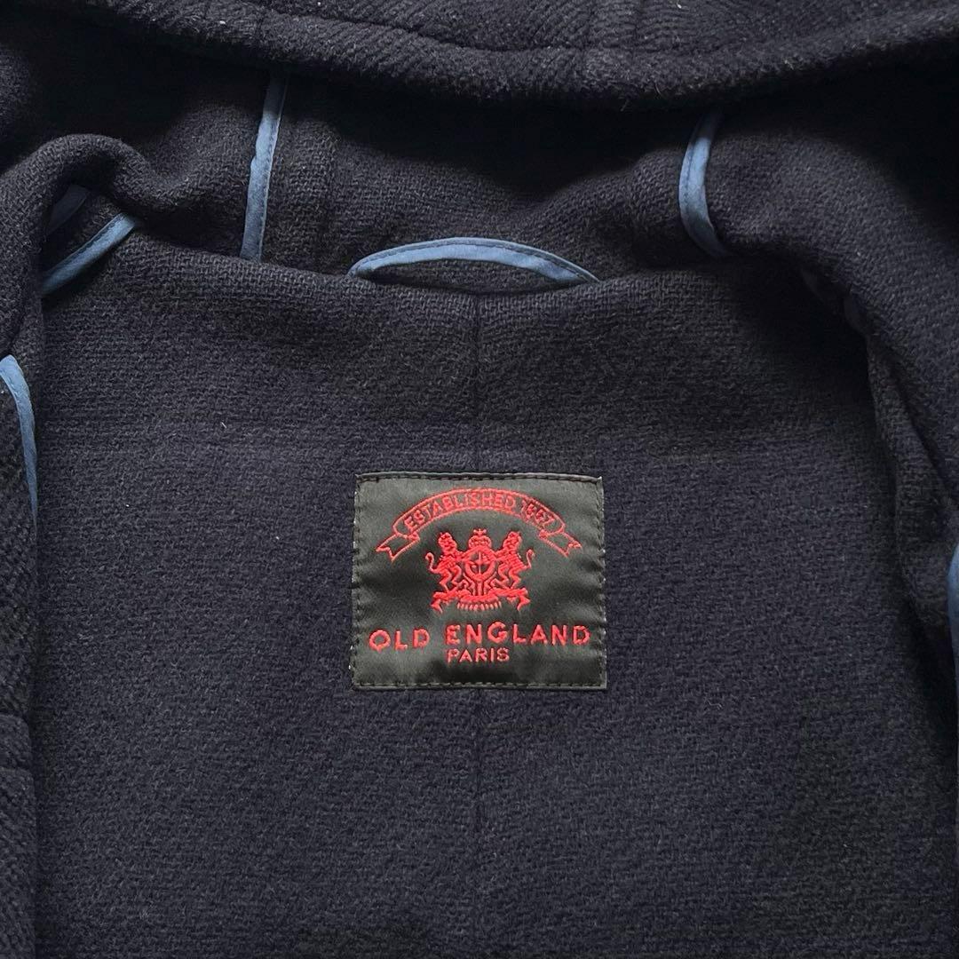 オールドイングランド ヘリンボーン　ロング ダッフルコート　ネイビー　8