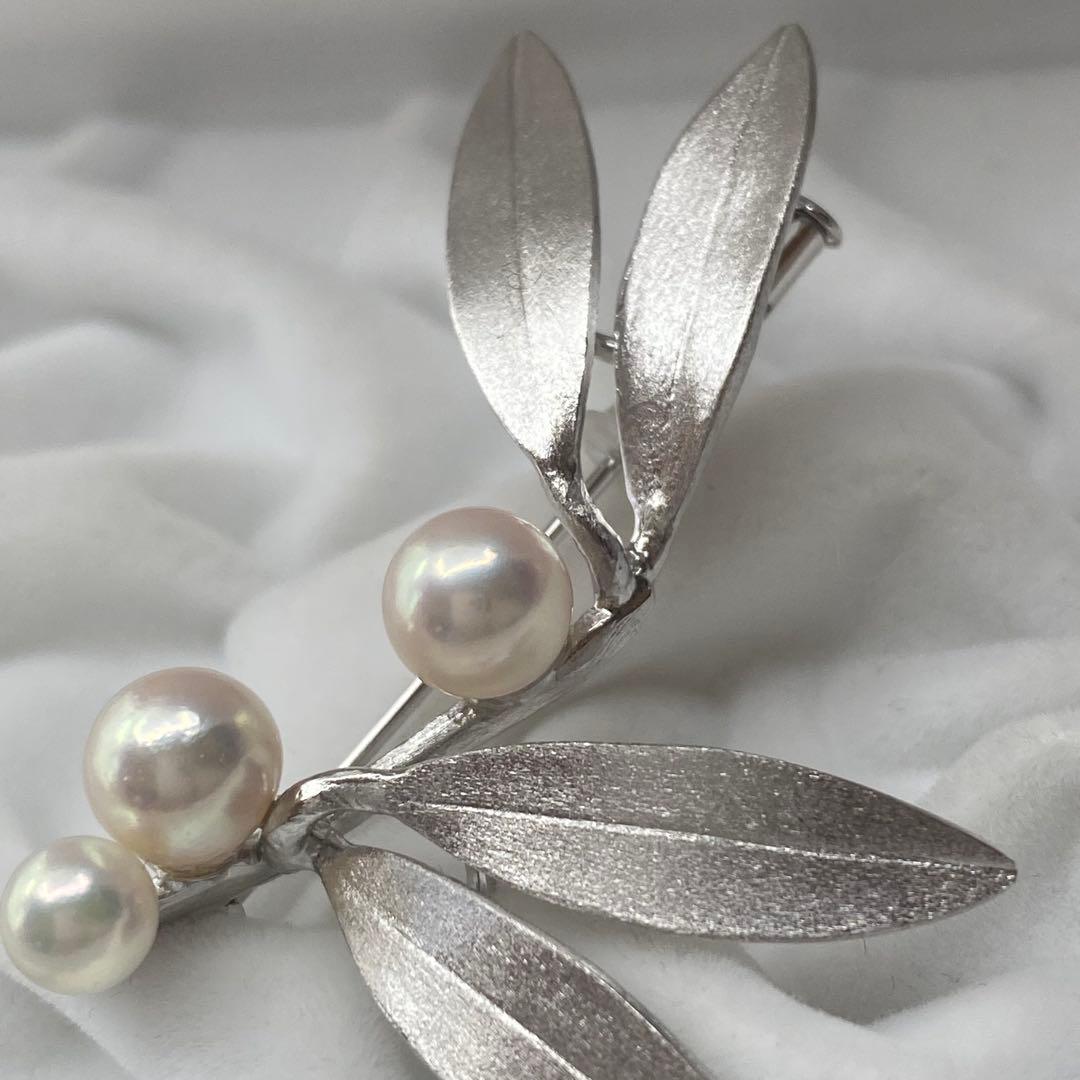 【新品】あこや真珠 艶々のテリ SILVERブローチ 卒業式 入学式