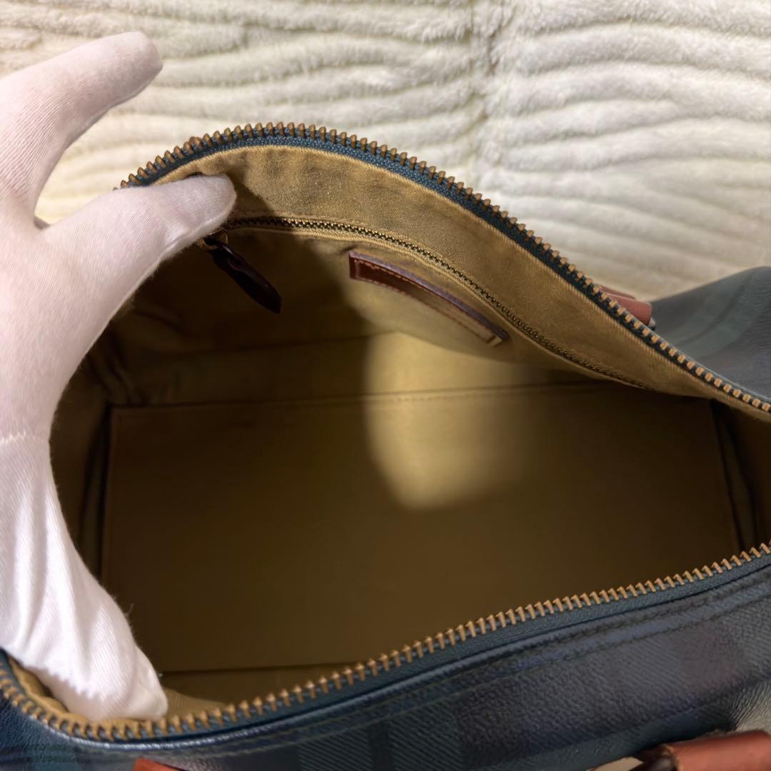 ✨️美品✨️ポロラルフローレン ミニボストン PVCレザー タータンチェックグリーン