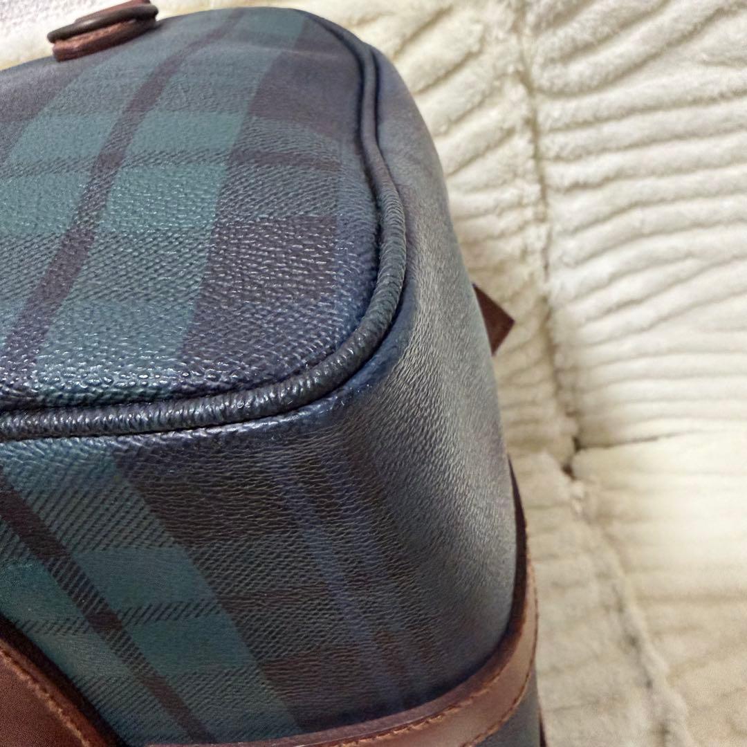 ✨️美品✨️ポロラルフローレン ミニボストン PVCレザー タータンチェックグリーン