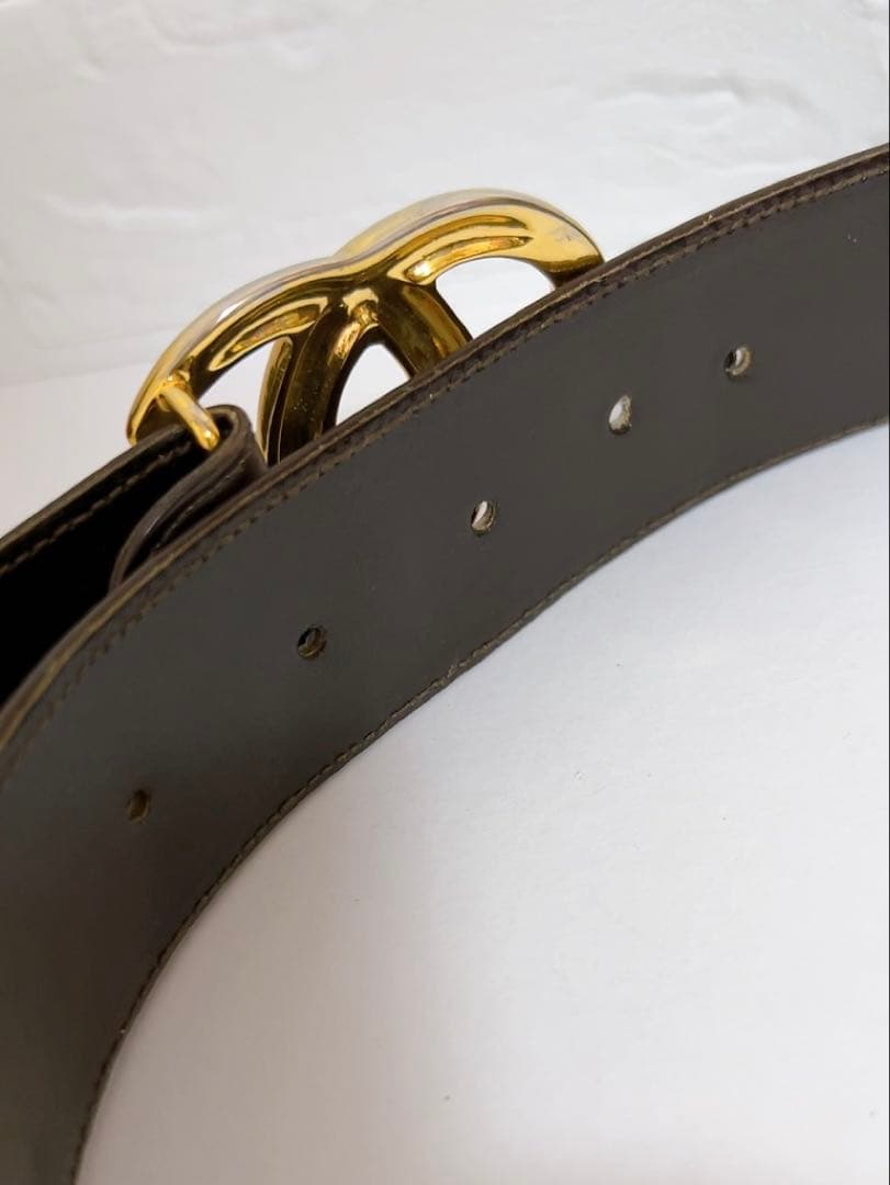 グッチ　GUCCI ベルト　ブラウン　GGバックル 75