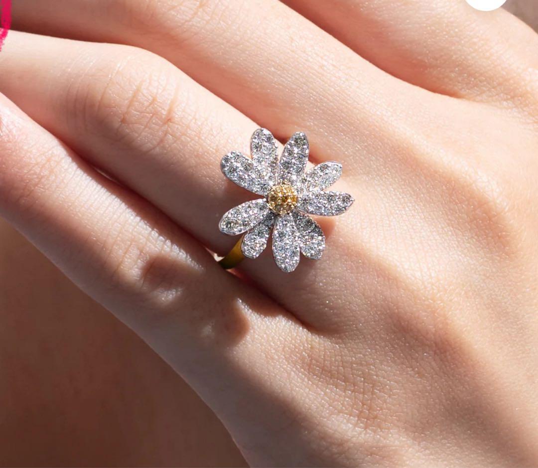 ビズー　タンザナイト K18×PT リング・フルール bizoux リング