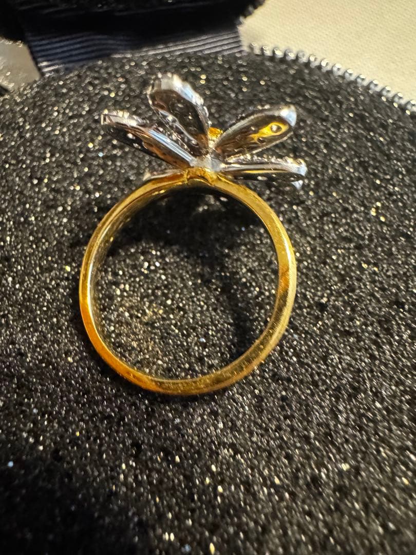 ビズー　タンザナイト K18×PT リング・フルール bizoux リング