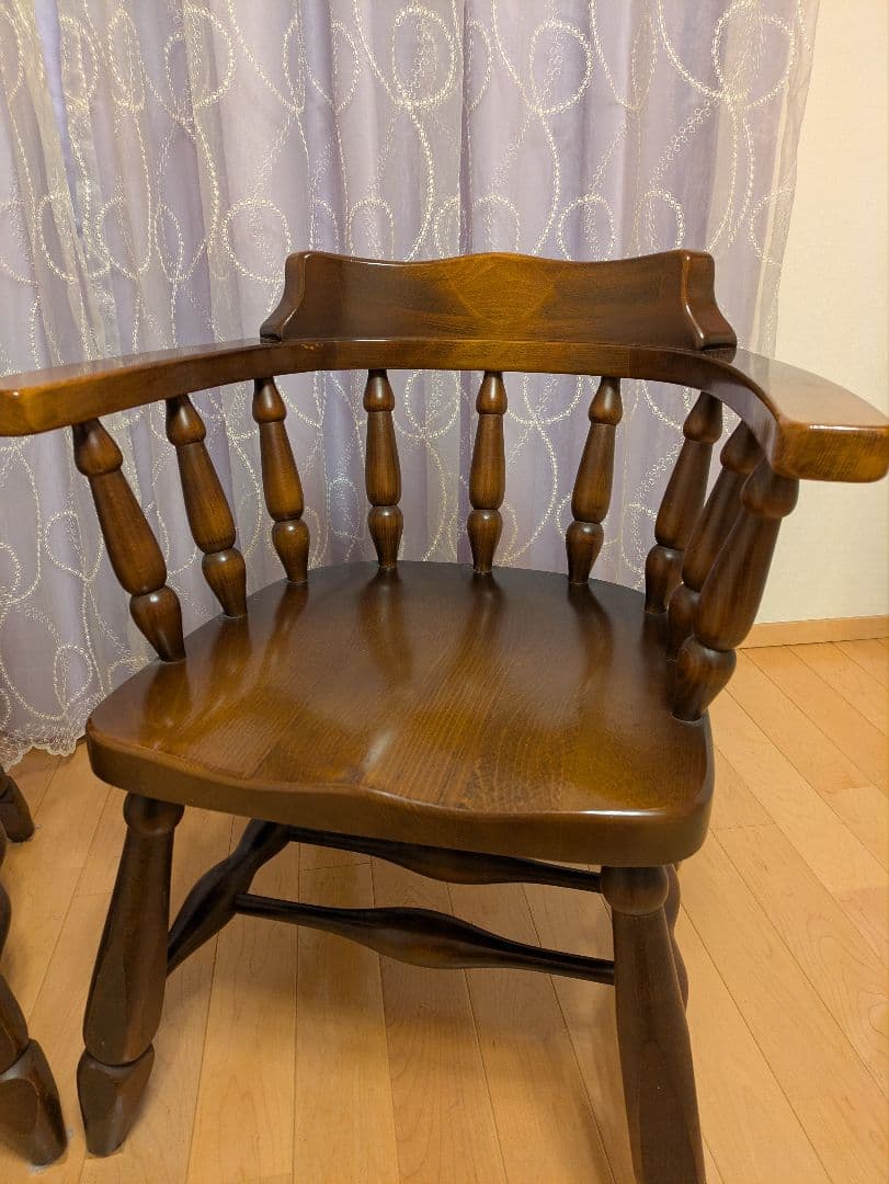 飛騨産業キツツキマーク 木製アームチェア2脚