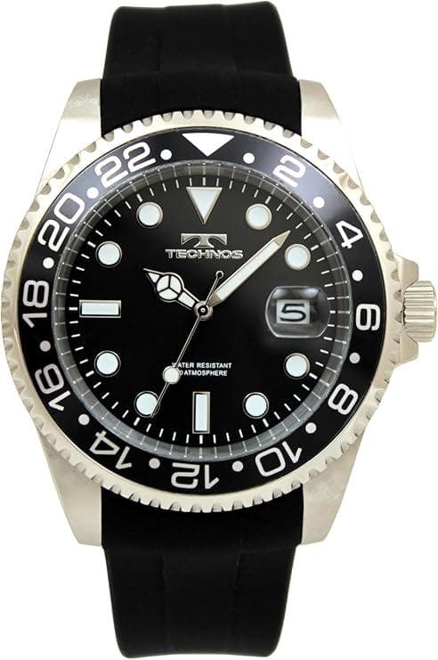 テクノス] 腕時計 デイト 100周年モデル T6C28SB メンズ ブラック