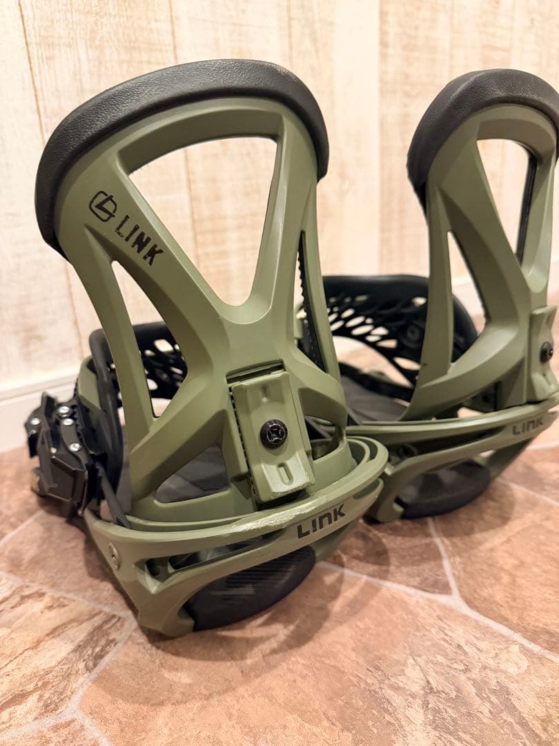 LINK スノーボードビンディング オリーブグリーン