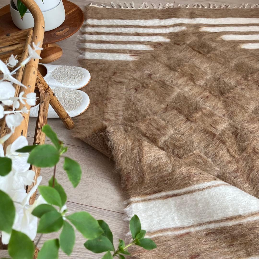 新品wool100％　キャラメル　ミルキー　バッターニエ　トルコヴィンテージラグ