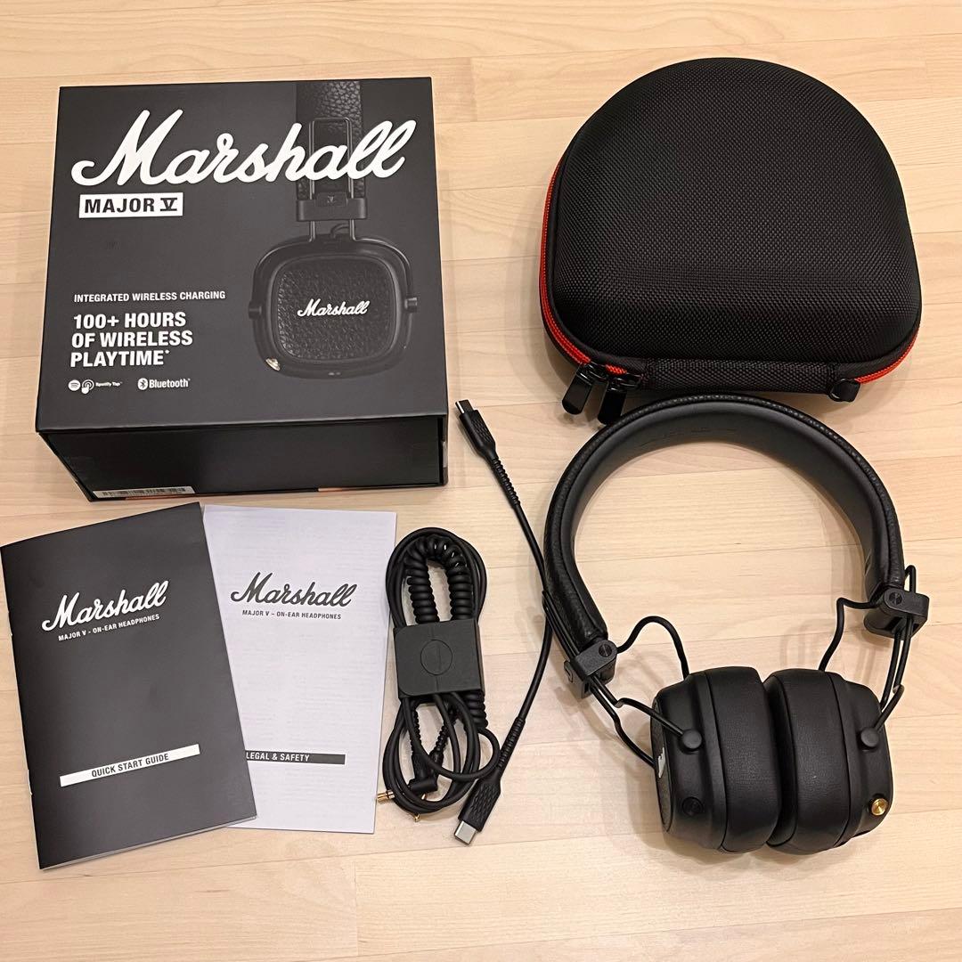 【ケース付】Marshall Major V ブラック ワイヤレスヘッドホン美品