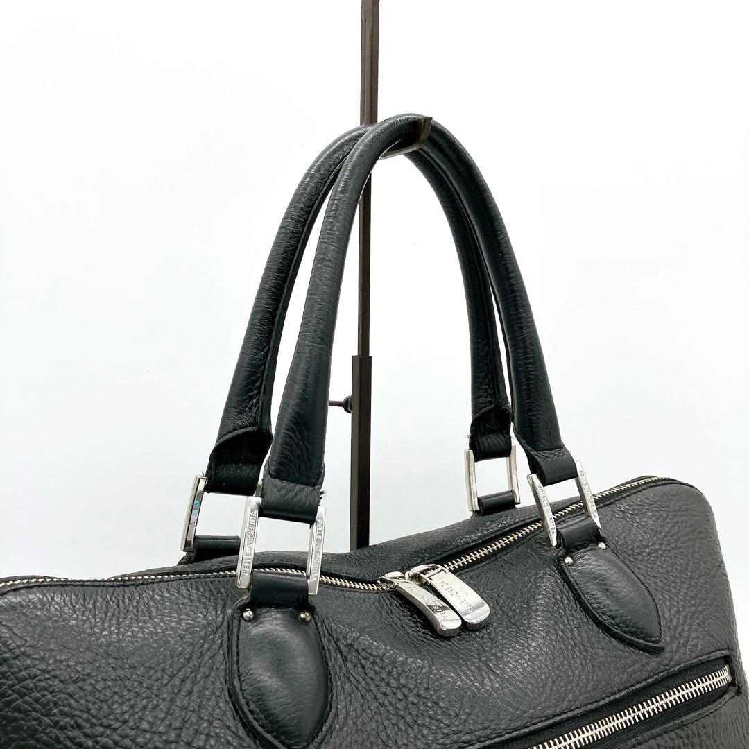 専用美品【PELLE MORBIDA】ビジネスバッグ　ブラック　レザー　シルバー