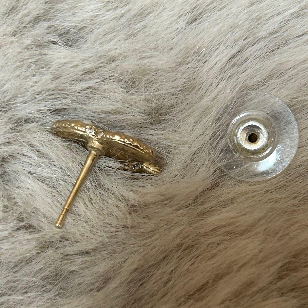 【Myday公式アカウント01 】CHANEL ロゴ　ストーン ピアス(片耳用)