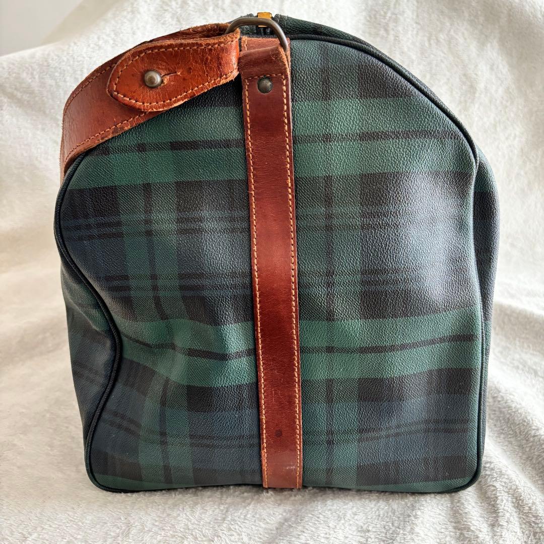 美品 ポロラルフローレン ボストンバッグ グリーン ２WAY PVCレザー 緑