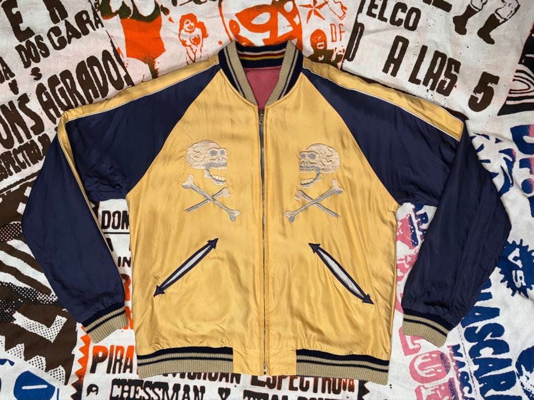 ★テーラー東洋 虎顔×CHEVY LOVER リバーシブルスカジャンL