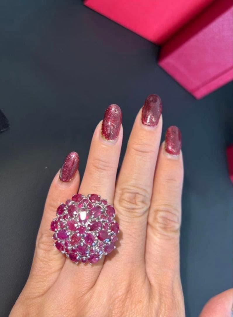 t*a様 天然ルビーデザインリング18号サイズ限定訳あり