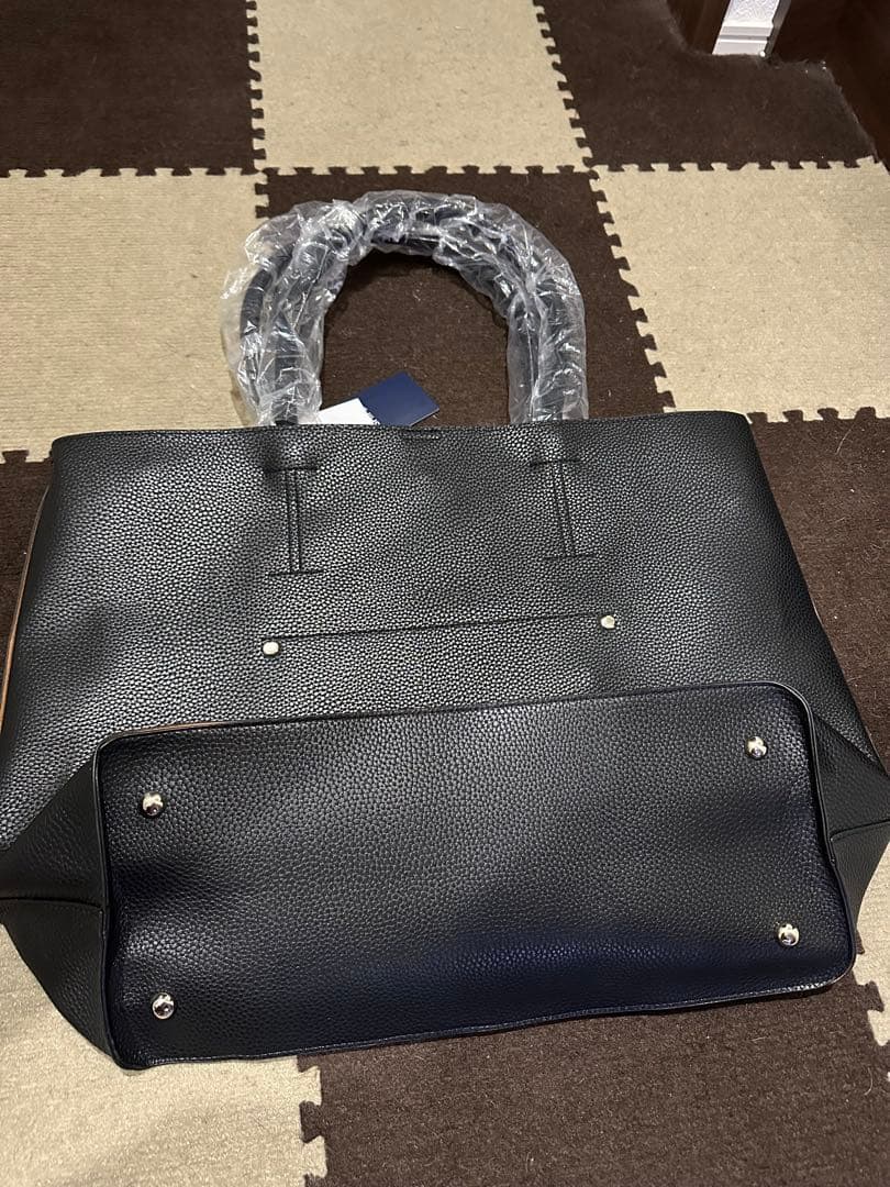 SHIPS トートバッグ 合成皮革 クラッチバッグ付 黒 ブラック 新品未使用