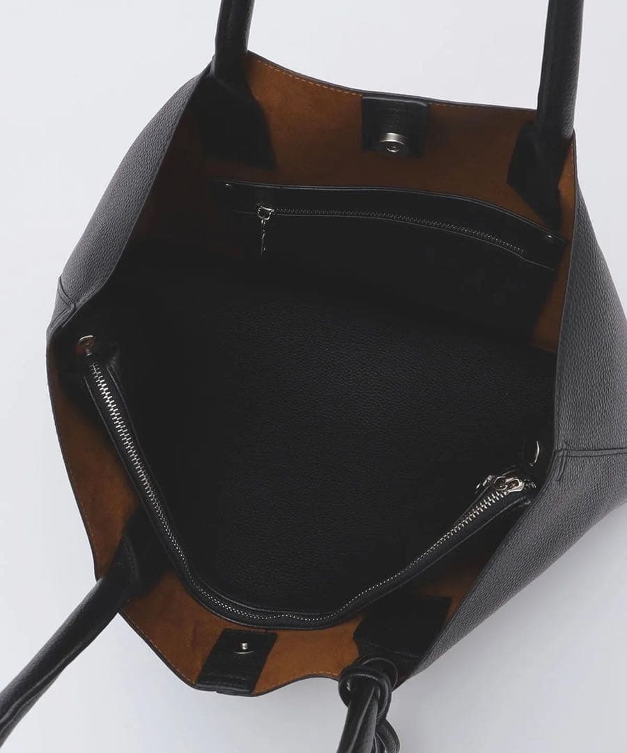 SHIPS トートバッグ 合成皮革 クラッチバッグ付 黒 ブラック 新品未使用