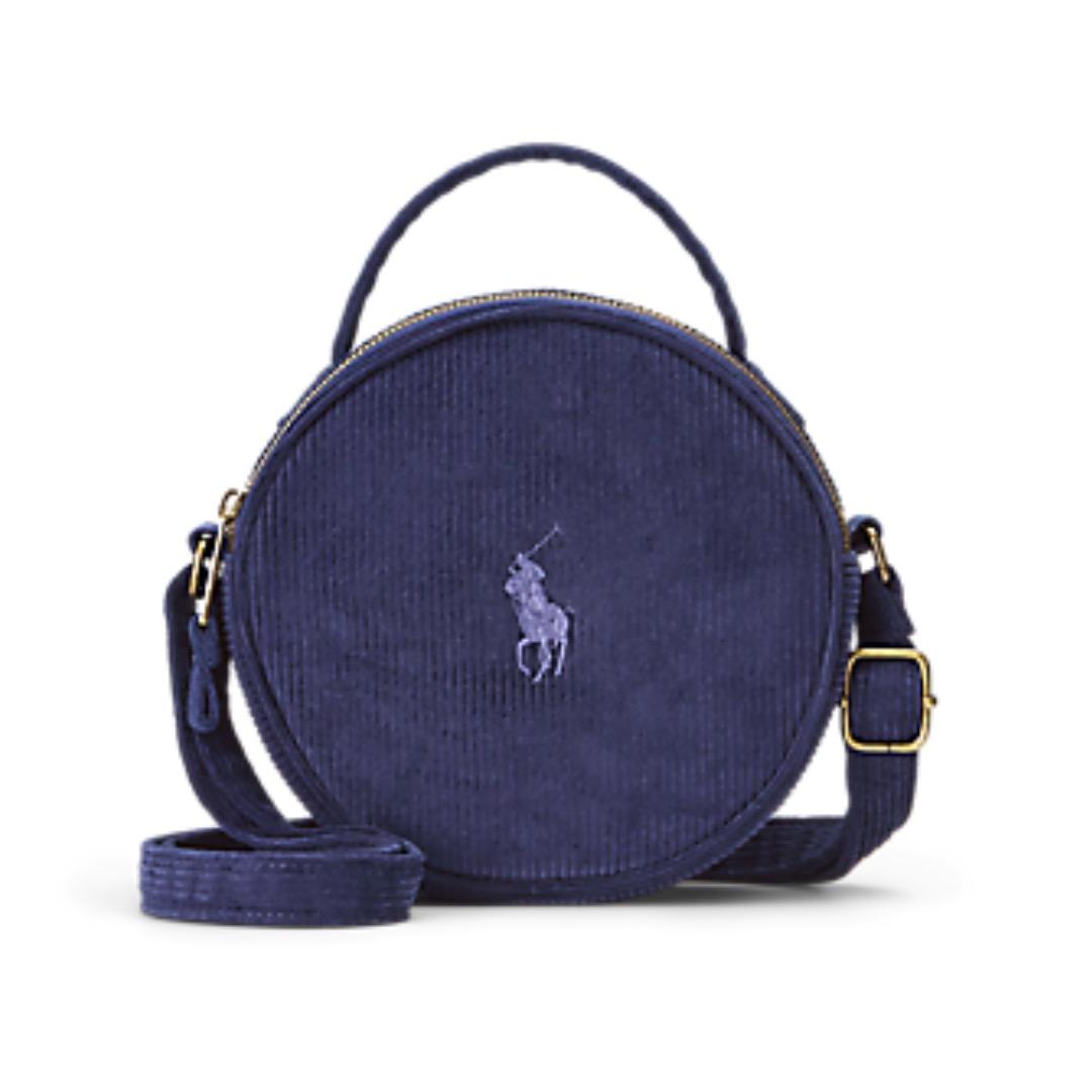 New! ラルフローレン コーデュロイ ラウンド 斜めがけ　クロスボディバッグ