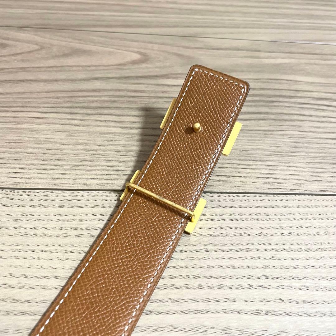 未使用級/エルメス　ベルト　コンスタンス　Hロゴバックル リバーシブル　レザー