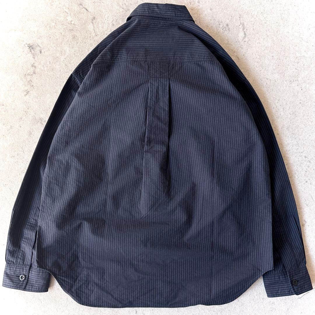 美品 MHL. メンズLサイズ オーバーサイズ コットン ストライプ 長袖シャツ