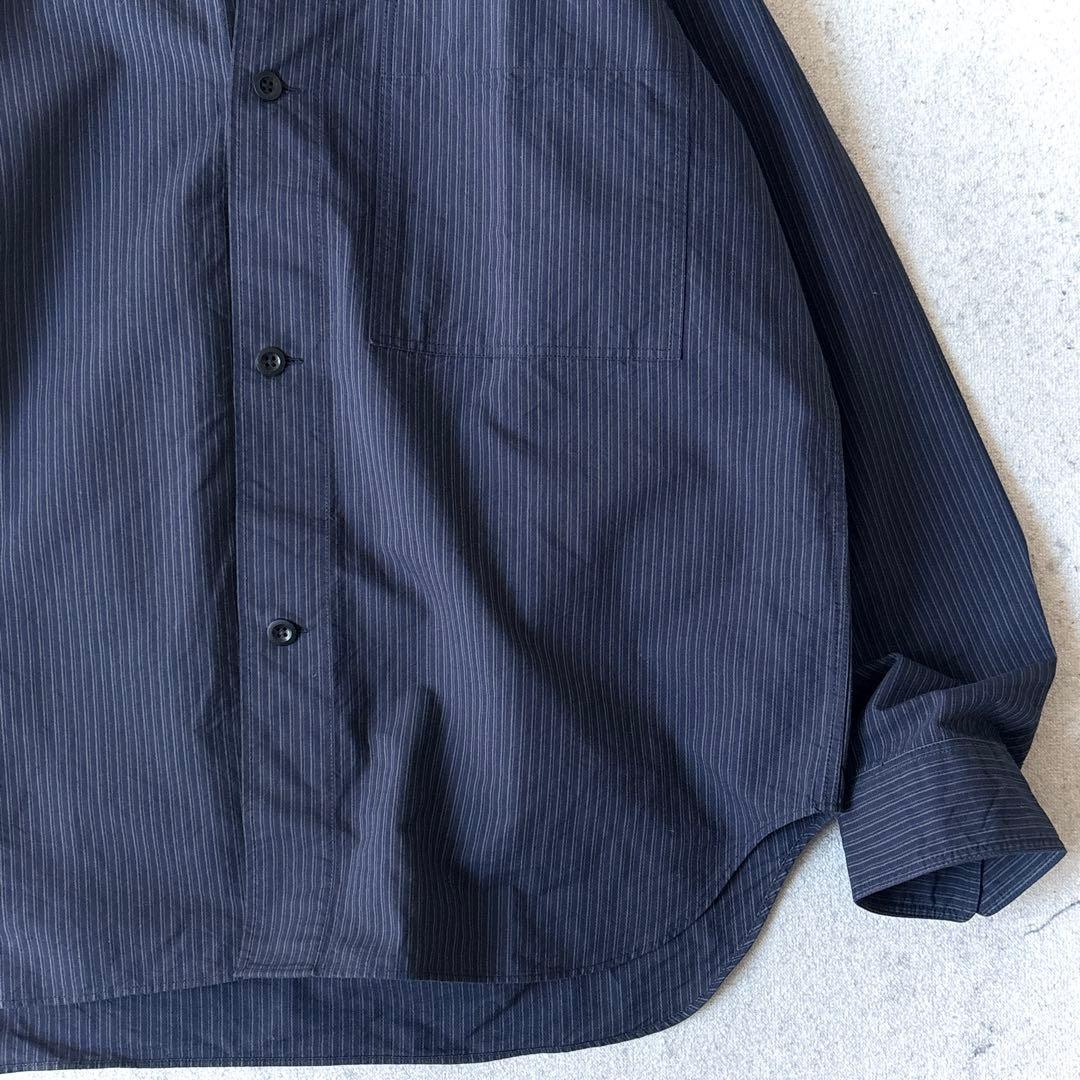 美品 MHL. メンズLサイズ オーバーサイズ コットン ストライプ 長袖シャツ