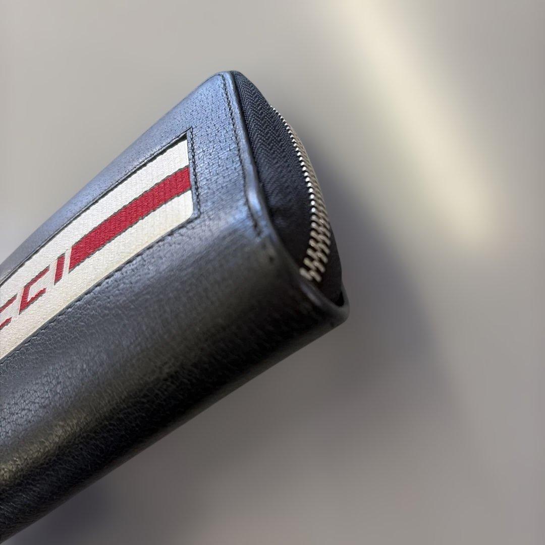 t*n様 グッチ レザー ロゴ ラウンドファスナー 長財布 GUCCI 美品