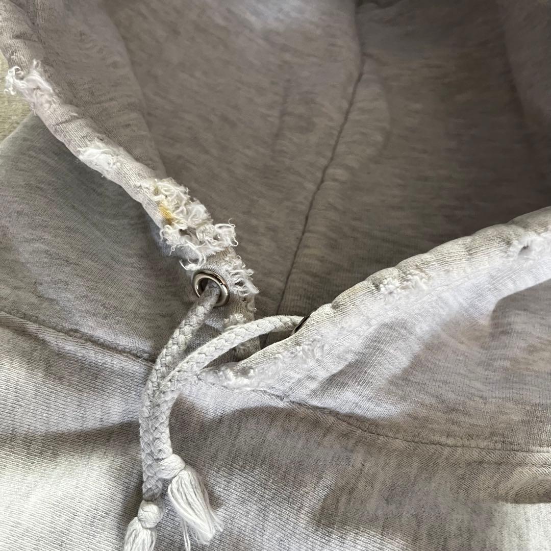 90s USA製 ダメージリバースウィーブ ボロ スウェット パーカー