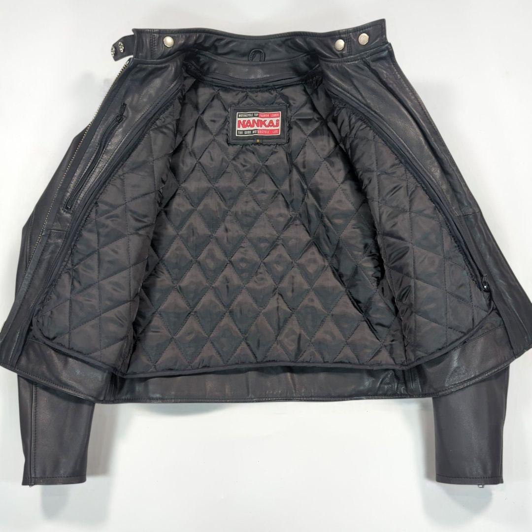 NANKAI ９レザージャケット ライダース ライナー付　キルティング　羊革本革
