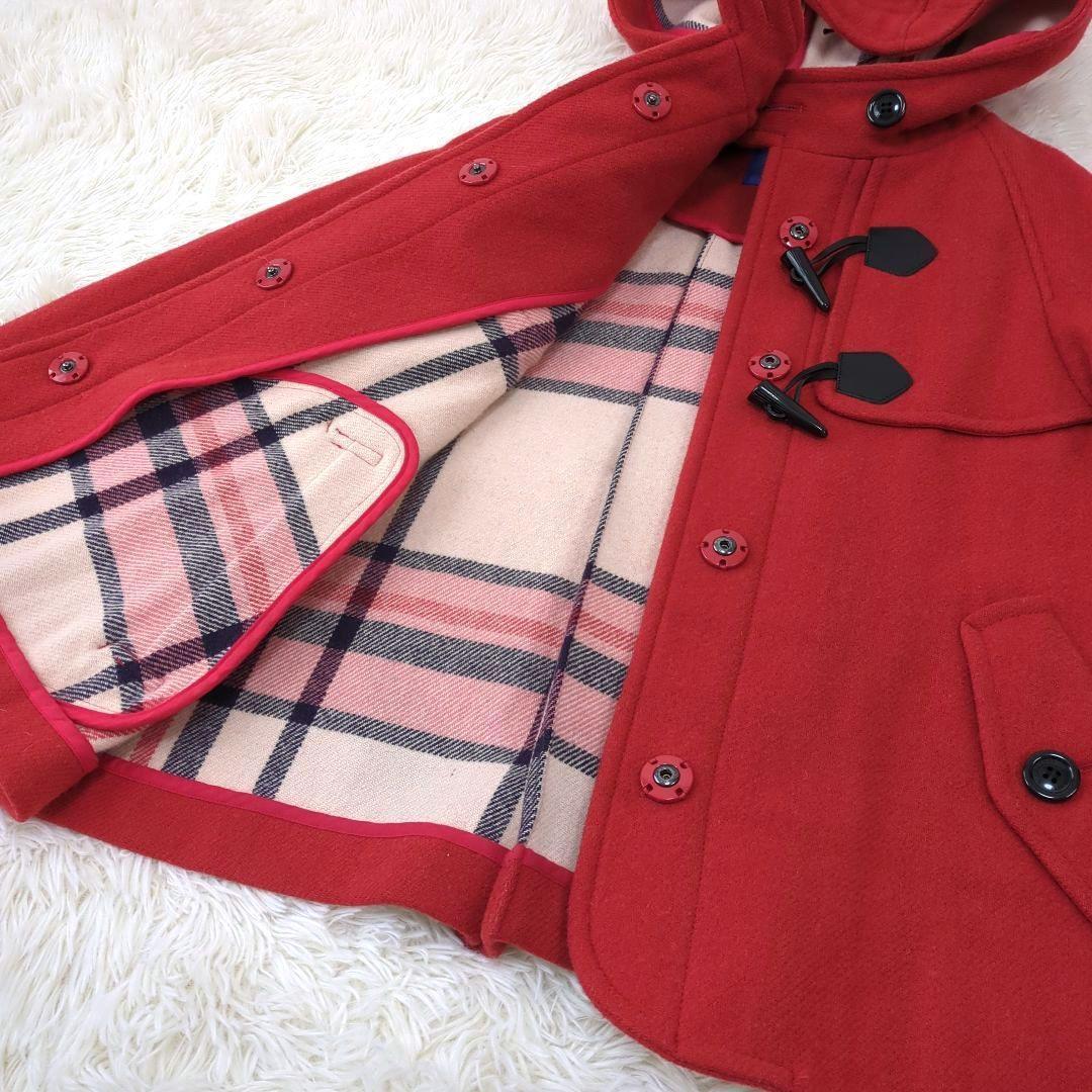 ブルーレーベルクレストブリッジ ショートダッフルコート 赤 オレンジ 38