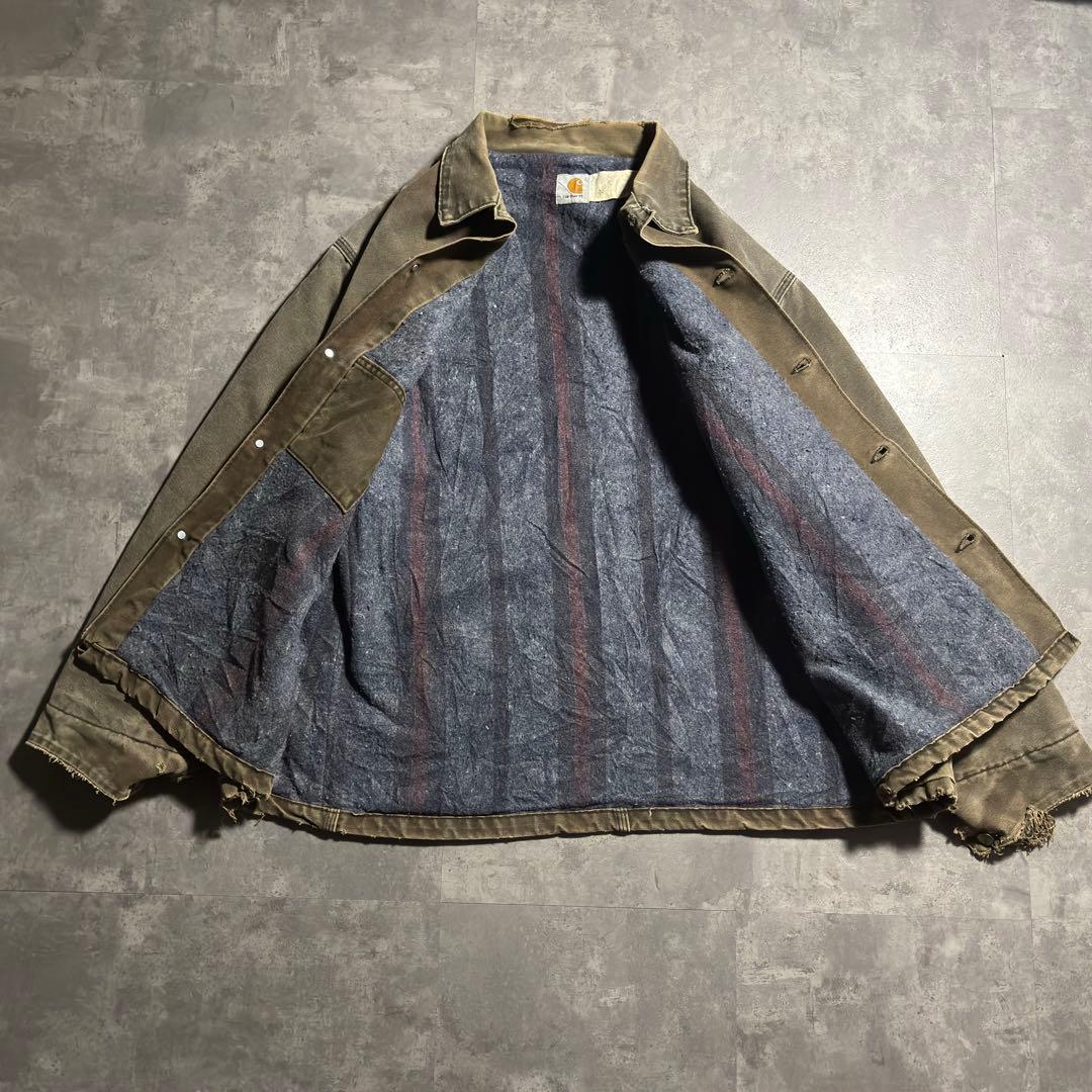 80s 星タグ USA製 カーハート チョアコート 茶 究極フェード 常田大希