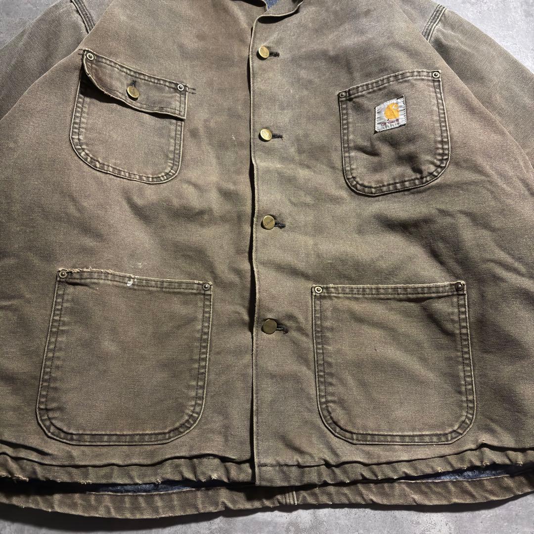 80s 星タグ USA製 カーハート チョアコート 茶 究極フェード 常田大希