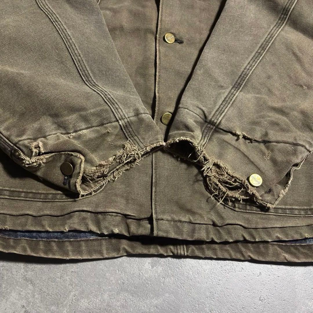 80s 星タグ USA製 カーハート チョアコート 茶 究極フェード 常田大希