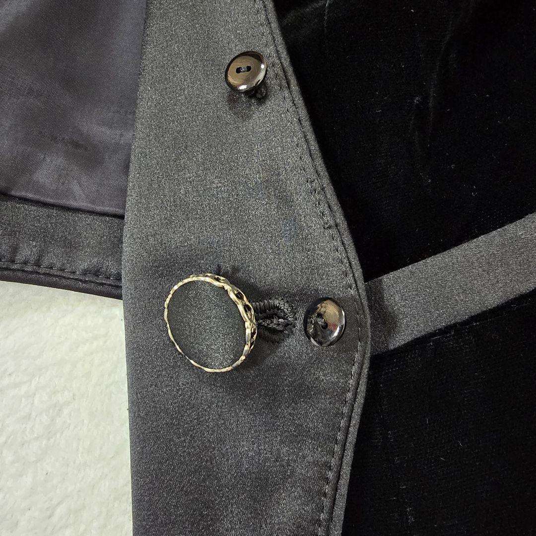 【美品】メルヴェファセット ベルベット ショートジャケット 2way襟脱着 黒