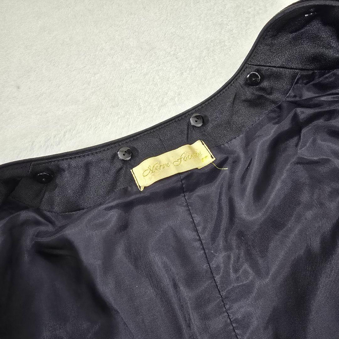 【美品】メルヴェファセット ベルベット ショートジャケット 2way襟脱着 黒